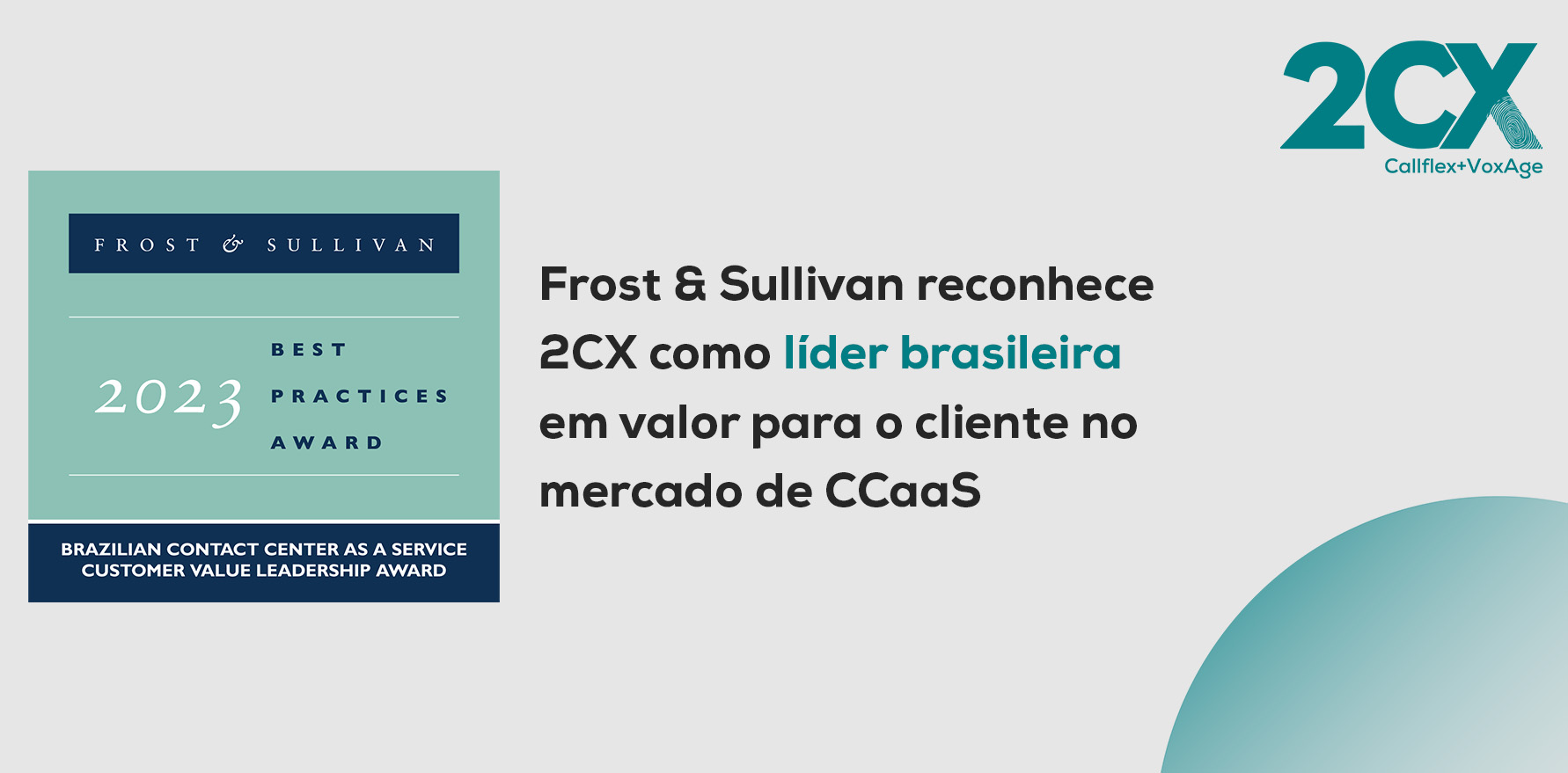 2CX é reconhecida pela Frost e Sullivan